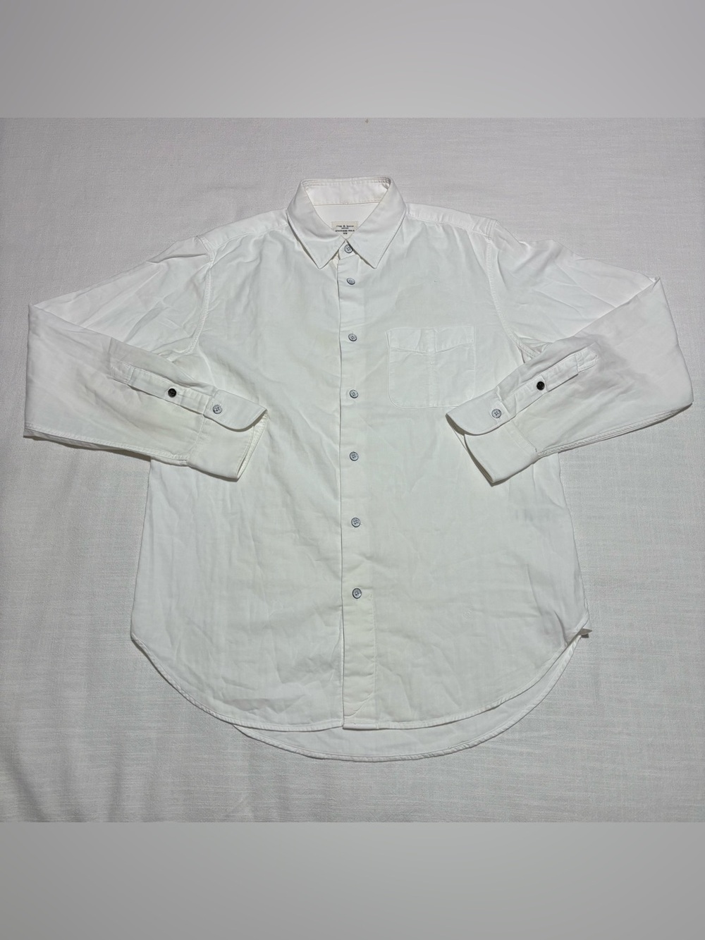 Men’s Rag & Bone Standard Issue Long Sleeve Button Down Shirt | White | Medium